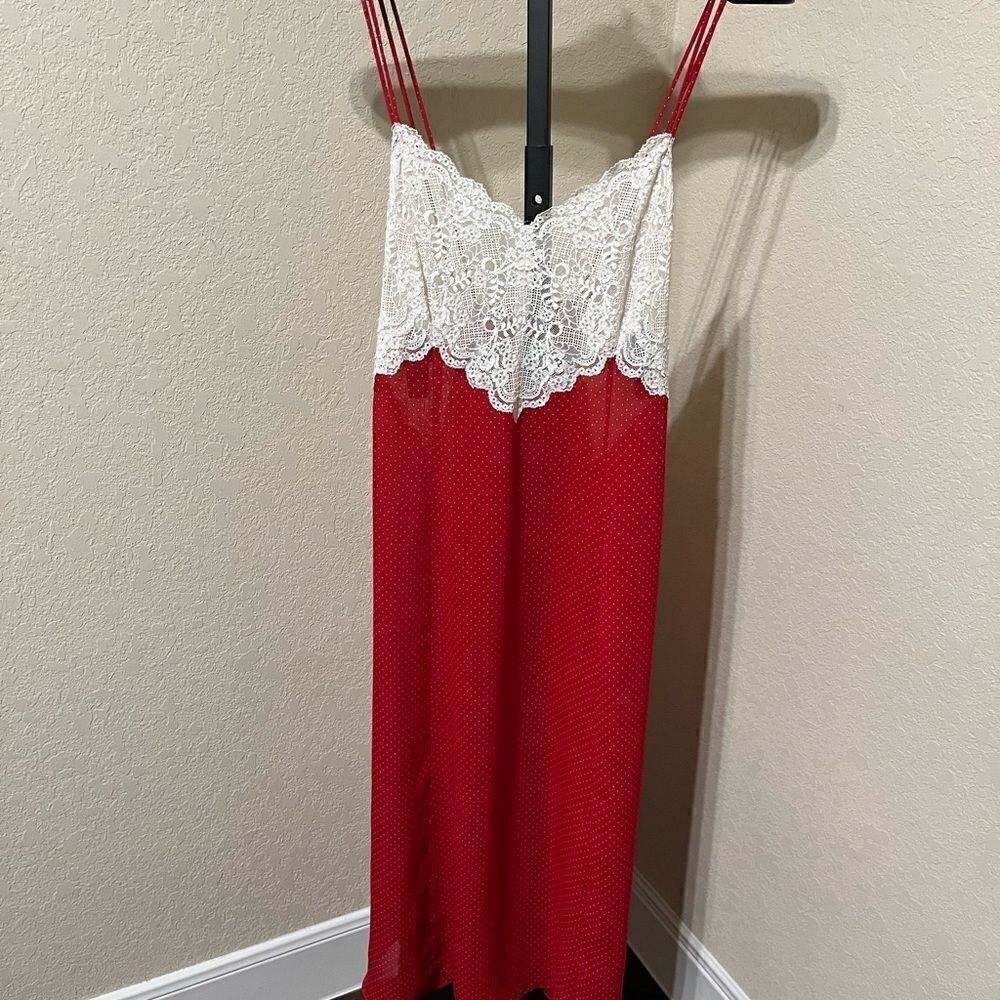 Lane Bryant Intimates red/white polka dot Vintage nightgown sz 18/20